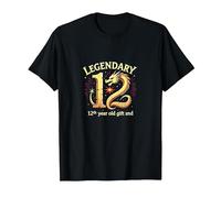 Cadeau d'anniversaire 12e Anniversaire de Douze et légendaires Dragons T-Shirt, Homme, Noir, M