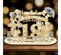 Cadeau d'anniversaire 18 ans, Euakee 18e Anniversaire Fille Garçon, Cadeaux pour 18e Anniversaire Fille, 18e Anniversaire Décoration Cadeau en Argent, Cadeau Commémoratif de 18 Ans