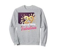 Cadeau d'anniversaire 29 Ans : célébration des années Fabuleuses Sweatshirt, Unisexe pour Adultes, Gris Chiné, XXL