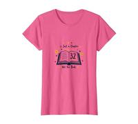 Cadeau d'anniversaire : 32 is Just a Chapter, Not The Book T-Shirt, Femme, Rose chiné, 3XL
