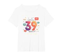 Cadeau d'anniversaire : 39 Ans de célébration Franc T-Shirt, Femme Grandes Tailles, Blanc, 4X