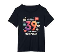 Cadeau d'anniversaire : 39 Ans de célébration Franc T-Shirt, Femme Grandes Tailles, Noir, 5X