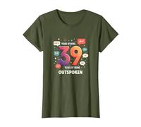 Cadeau d'anniversaire : 39 Ans de célébration Franc T-Shirt, Femme, Olive, XL