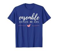 Cadeau d'anniversaire 40 Ans De Mariage T-Shirt, Homme, Bleu Royal, XL