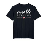 Cadeau d'anniversaire 40 Ans De Mariage T-Shirt, Homme Grandes Tailles, Noir, 6X Tall
