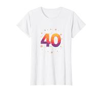 Cadeau d'anniversaire 40 Ans : Years of Being Incredible Celebration T-Shirt, Femme, Blanc, XS