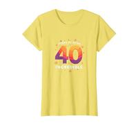 Cadeau d'anniversaire 40 Ans : Years of Being Incredible Celebration T-Shirt, Femme, Citron, XXL
