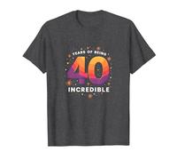 Cadeau d'anniversaire 40 Ans : Years of Being Incredible Celebration T-Shirt, Homme, Chiné Foncé, M