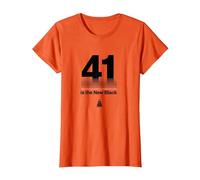Cadeau d'anniversaire : 41 is The New Black Funny Age Humour T-Shirt, Femme, Orange, M