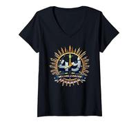 Cadeau d'anniversaire : 49 Ans et Juste Commencer - Citation Amusante d'âge T-Shirt avec Col en V, Femme, Noir, XXL
