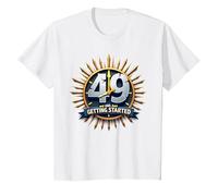 Cadeau d'anniversaire : 49 Ans et Juste Commencer - Citation Amusante d'âge T-Shirt, Enfant, Blanc, 12 Ans