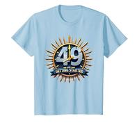 Cadeau d'anniversaire : 49 Ans et Juste Commencer - Citation Amusante d'âge T-Shirt, Enfant, Bleu Céleste, 12 Ans