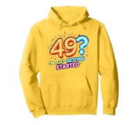 Cadeau d'anniversaire : 49 ? I'm Just Getting Started - Neon Vibes Sweat à Capuche, Unisexe pour Adultes, Citron, S