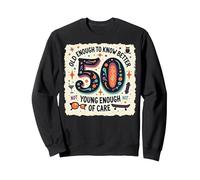 Cadeau d'anniversaire 50 Ans : Citation Humoristique « Old Enough to Know Better » Sweatshirt, Unisexe pour Adultes, Noir, XXL
