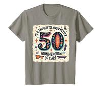 Cadeau d'anniversaire 50 Ans : Citation Humoristique « Old Enough to Know Better » T-Shirt, Enfant, Ardoise, 2 Ans