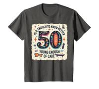Cadeau d'anniversaire 50 Ans : Citation Humoristique « Old Enough to Know Better » T-Shirt, Enfant, Asphalte, 2 Ans