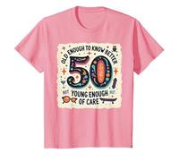 Cadeau d'anniversaire 50 Ans : Citation Humoristique « Old Enough to Know Better » T-Shirt, Enfant, Rose, 2 Ans