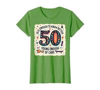 Cadeau d'anniversaire 50 Ans : Citation Humoristique « Old Enough to Know Better » T-Shirt, Femme, Herbe, 3XL