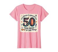 Cadeau d'anniversaire 50 Ans : Citation Humoristique « Old Enough to Know Better » T-Shirt, Femme, Rose, XXL