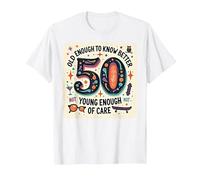 Cadeau d'anniversaire 50 Ans : Citation Humoristique « Old Enough to Know Better » T-Shirt, Homme, Blanc, 4XL
