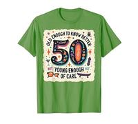Cadeau d'anniversaire 50 Ans : Citation Humoristique « Old Enough to Know Better » T-Shirt, Homme, Herbe, M