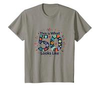 Cadeau d'anniversaire 50 Ans : « This is What 50 Looks Like » T-Shirt, Enfant, Ardoise, 10 Ans