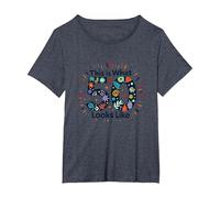 Cadeau d'anniversaire 50 Ans : « This is What 50 Looks Like » T-Shirt, Femme Grandes Tailles, Bleu Chiné, 1X