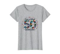 Cadeau d'anniversaire 50 Ans : « This is What 50 Looks Like » T-Shirt, Femme, Gris Chiné, XS