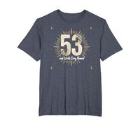 Cadeau d'anniversaire : 53 Ans et Vaut la Peine de célébrer Chaque Moment T-Shirt, Homme Grandes Tailles, Bleu Chiné, 4X Tall