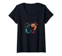 Cadeau d'anniversaire 67 Ans : Still a Work in Progress T-Shirt avec Col en V, Femme, Noir, XL