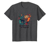Cadeau d'anniversaire 67 Ans : Still a Work in Progress T-Shirt, Enfant, Chiné Foncé, 4 Ans