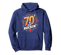 Cadeau d'anniversaire 70 Ans pour Homme - 70 & Still Rockin' Sweat à Capuche, Unisexe pour Adultes, Bleu Marine, M
