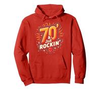Cadeau d'anniversaire 70 Ans pour Homme - 70 & Still Rockin' Sweat à Capuche, Unisexe pour Adultes, Rouge, M