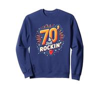 Cadeau d'anniversaire 70 Ans pour Homme - 70 & Still Rockin' Sweatshirt, Unisexe pour Adultes, Bleu Marine, M
