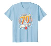 Cadeau d'anniversaire 70 Ans pour Homme - 70 & Still Rockin' T-Shirt, Enfant, Bleu Céleste, 4 Ans
