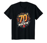Cadeau d'anniversaire 70 Ans pour Homme - 70 & Still Rockin' T-Shirt, Enfant, Noir, 6 Ans