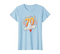 Cadeau d'anniversaire 70 Ans pour Homme - 70 & Still Rockin' T-Shirt, Femme, Bleu Céleste, XL