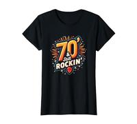 Cadeau d'anniversaire 70 Ans pour Homme - 70 & Still Rockin' T-Shirt, Femme, Noir, XS