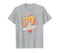 Cadeau d'anniversaire 70 Ans pour Homme - 70 & Still Rockin' T-Shirt, Homme, Gris Chiné, L
