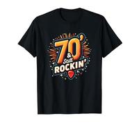 Cadeau d'anniversaire 70 Ans pour Homme - 70 & Still Rockin' T-Shirt, Homme, Noir, 4XL