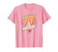Cadeau d'anniversaire 70 Ans pour Homme - 70 & Still Rockin' T-Shirt, Homme, Rose, M