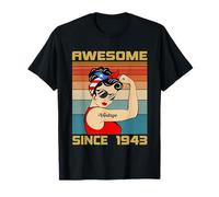 Cadeau d'anniversaire 83 Ans pour Femme rétro Vintage 1943 T-Shirt