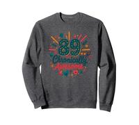 Cadeau d'anniversaire 89 et chronically Awesome Sweatshirt, Unisexe pour Adultes, Chiné Foncé, XL
