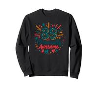Cadeau d'anniversaire 89 et chronically Awesome Sweatshirt, Unisexe pour Adultes, Noir, L