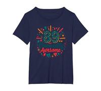 Cadeau d'anniversaire 89 et chronically Awesome T-Shirt, Femme Grandes Tailles, Bleu Marine, 6X