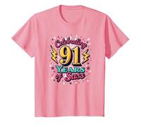 Cadeau d'anniversaire 91 Ans : célébration des années de Sass T-Shirt, Enfant, Rose, 4 Ans