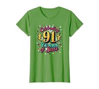 Cadeau d'anniversaire 91 Ans : célébration des années de Sass T-Shirt, Femme, Herbe, S