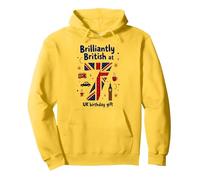 Cadeau d'anniversaire Brilliantly British at 7 UK Sweat à Capuche, Unisexe pour Adultes, Citron, M