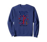 Cadeau d'anniversaire Brilliantly British at 7 UK Sweatshirt, Unisexe pour Adultes, Bleu Marine, S
