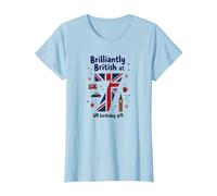 Cadeau d'anniversaire Brilliantly British at 7 UK T-Shirt, Femme, Bleu Céleste, 3XL